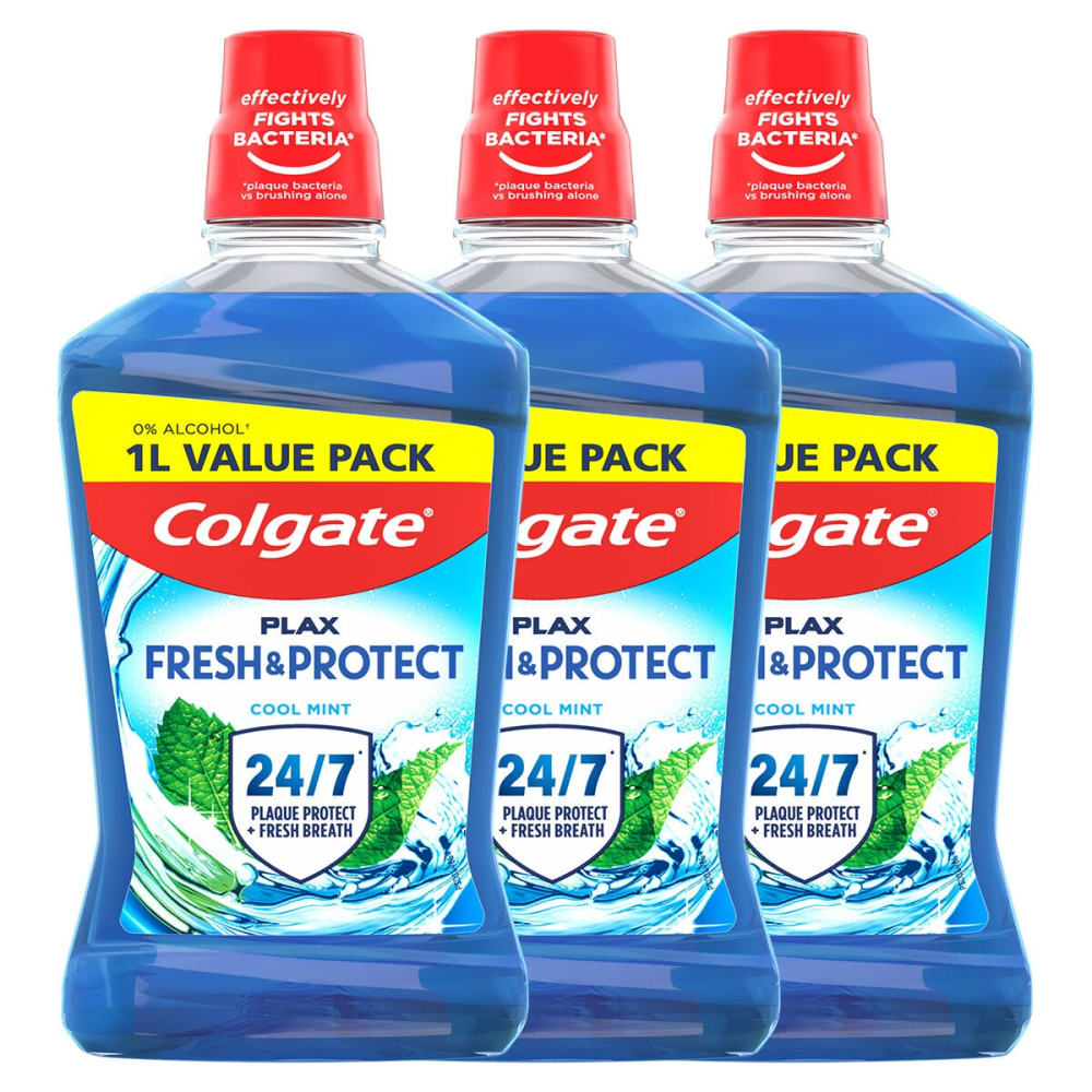 Colgate Plax Cool Mint Mouthwash 3 x 1L