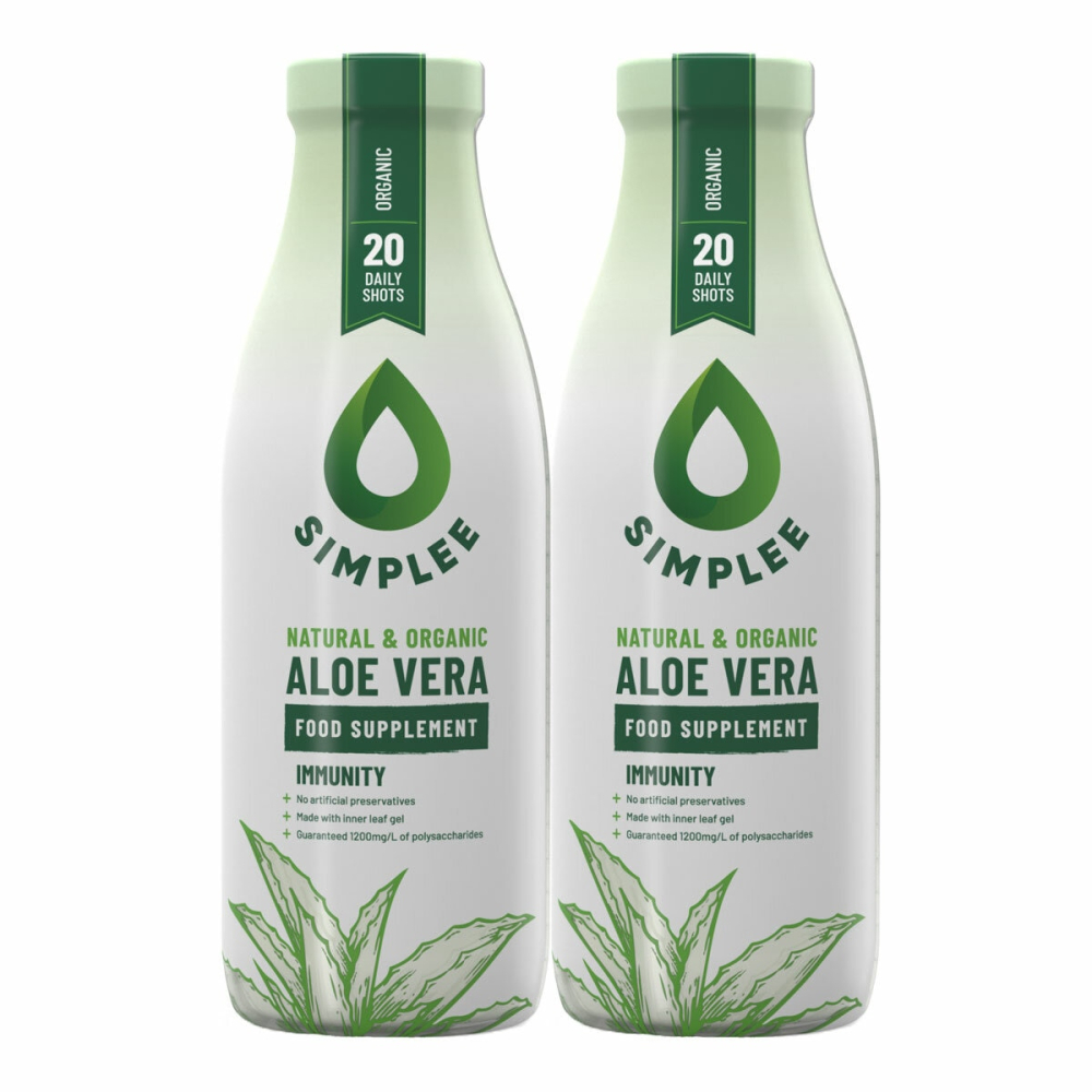 Simplee Aloe Organic Aloe Vera Supplement, 2 x 1L