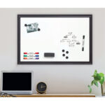 MessageStor® 24"x36" Magnetic Dry Erase Board with Accessories, White Frame - Image 2
