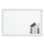 MessageStor® 24"x36" Magnetic Dry Erase Board with Accessories, White Frame - Image 6