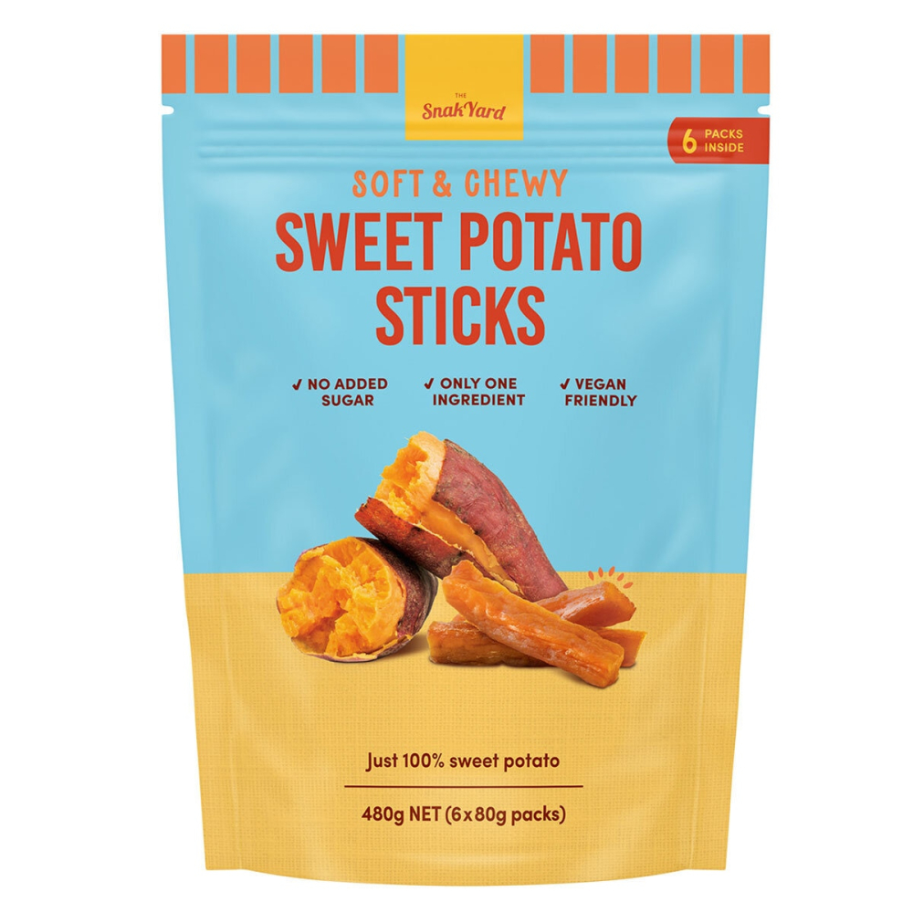 The Snack Yard Soft & Chewy Sweet Potato Sticks, 6 x 80g