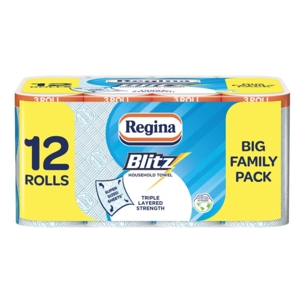 Regina Blitz Household Towel, 4 x 3 Pack (70 Sheets)