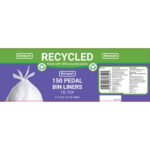 Banquet Recycled Tie Top Pedal Bin Liners, 150 Pack - Image 2
