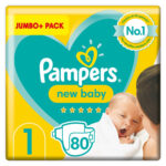 Pampers New Baby Nappies Size 1, 135 x 80 Jumbo+ Pack - Image 2