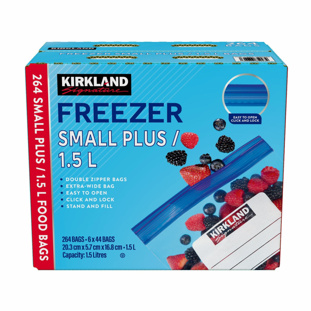 Kirkland Signature Freezer Medium Bags 1.5L, 264 Count