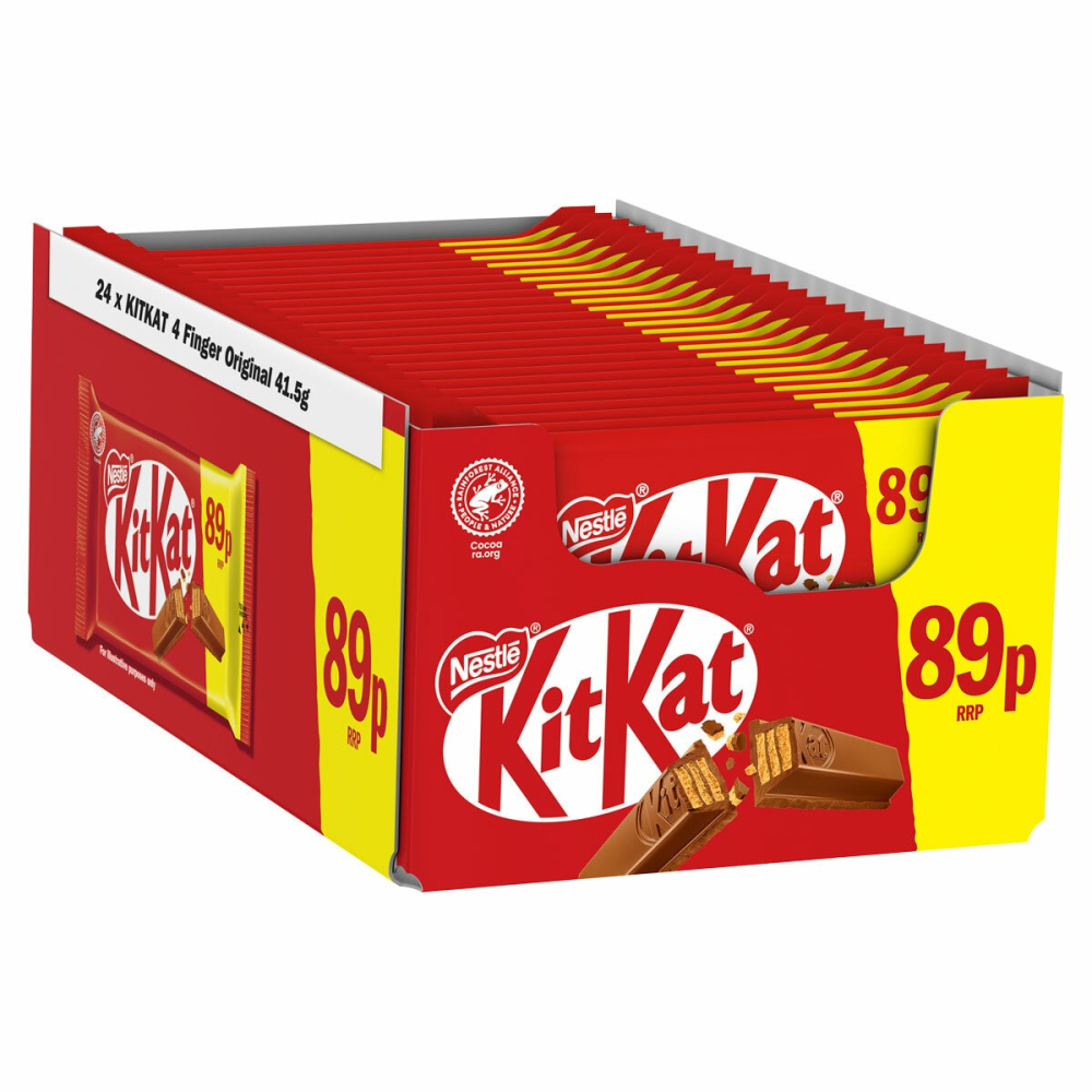 Kit Kat 4 Finger Milk Chocolate Bar, 24 x 41.5g