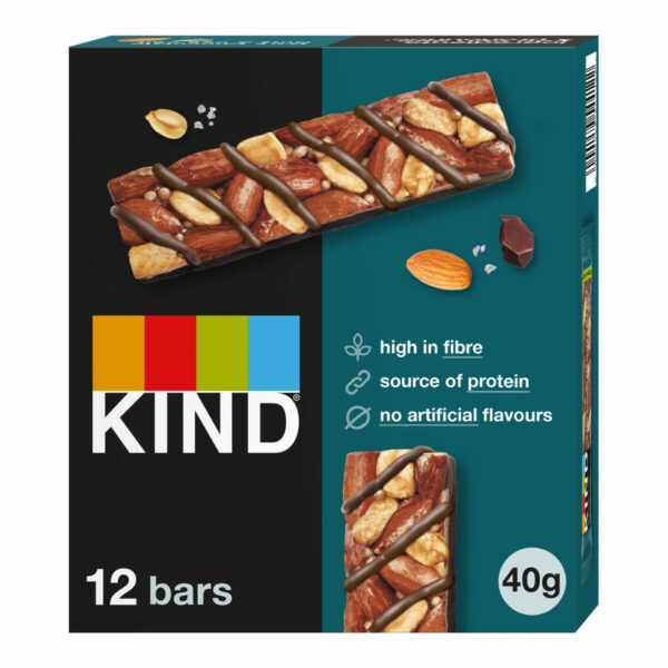 Kind Dark Chocolate Nuts & Sea Salt, 12 x 40g
