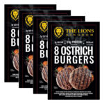 The Lions Kingdom Ostrich Burgers, 4 x 8 x 120g