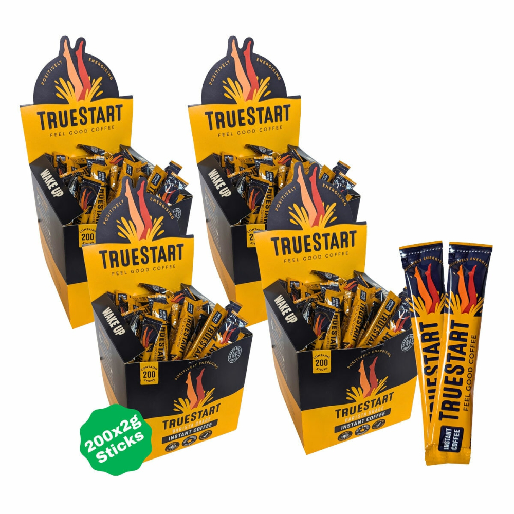 TrueStart Barista Grade Instant Coffee Sticks, 4 x 200 x 2g