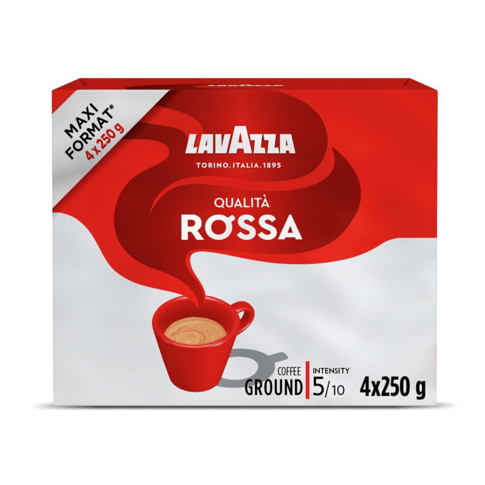 69483d438e7f8b5040dec7bf2280e7a9f6920e836d664a138ed31.jpg Lavazza Qualita Rossa Ground Coffee, 4 x 250g - Image 1