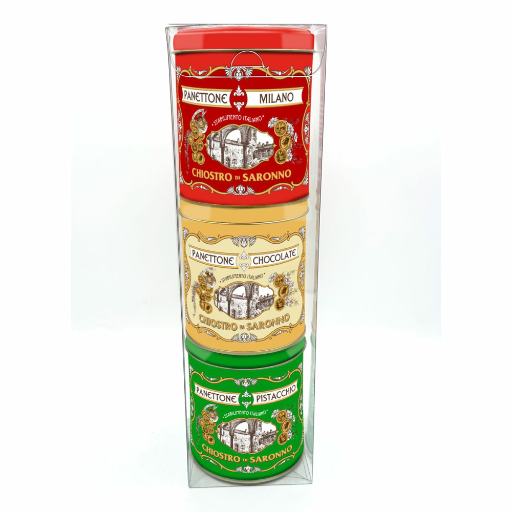 Lazzaroni Chiostro Di Saronno Assorted Mini Panettone Gift Tower, 300g (3 Pack)