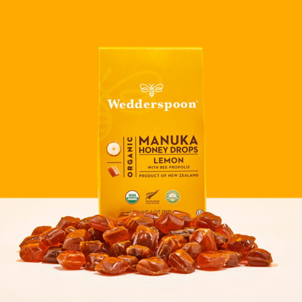 Wedderspoon Natural Manuka Honey Drops, 60 Count