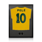 Pele Signed Framed Brazil Football Shirt with White Mount - Image 2