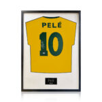 Pele Signed Framed Brazil Football Shirt with White Mount - Image 3