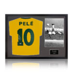 Pele Signed Framed Brazil Football Shirt including 1 Photo, with White Mount - Image 5