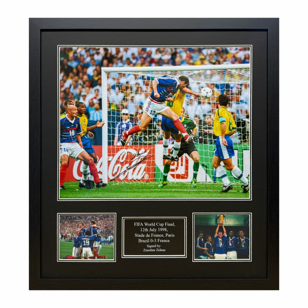 Zinedine Zidane Signed France 1998 World Cup Final Photo