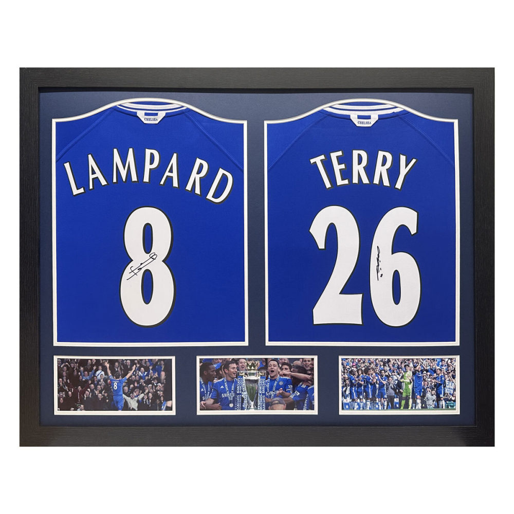 Frank Lampard & John Terry Signed Framed Chelsea Football Shirts