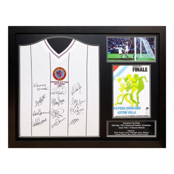 Aston Villa Signed Framed 1982 European Cup Final Football Shirt