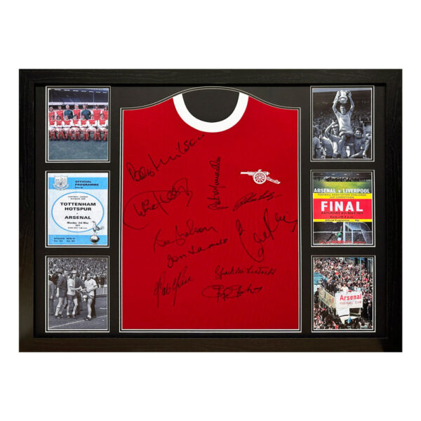 Arsenal 1971 Double Winners Signed Framed Football Shirt