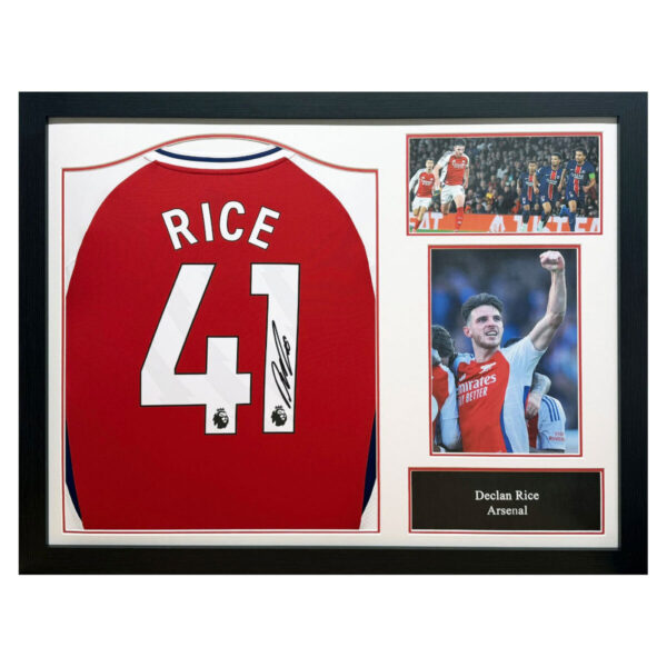 Declan Rice Signed Framed Arsenal Football Shirt