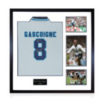 Paul Gascoigne Signed England Shirt, including 3 Photos