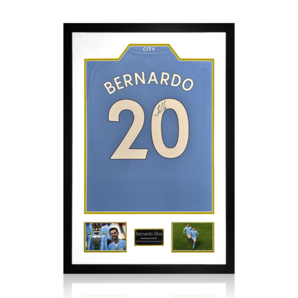 Bernardo Silva Signed Framed MCFC 24/25 Football Shirt including 2 Photos