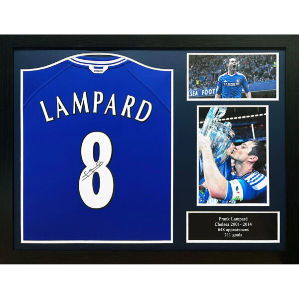 Frank Lampard Signed Framed Chelsea Football Shirt