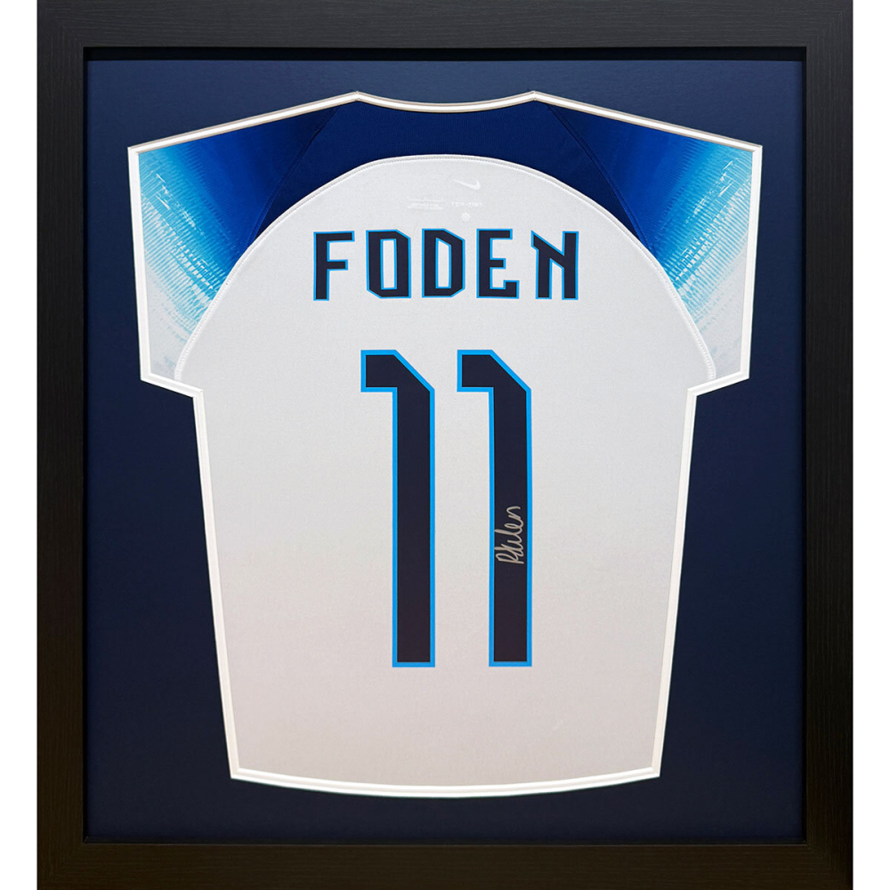 Phil Foden Signed Framed England Football Framed Shirt