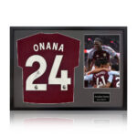 Amadou Onana Signed Framed Aston Villa Football Shirt including 1 Photo, with White Mount - Image 5