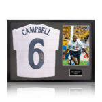 Sol Campbell Signed Framed England Shirt Football including 1 Photo, with White Mount - Image 2