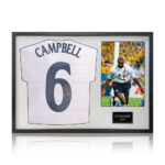 Sol Campbell Signed Framed England Shirt Football including 1 Photo, with White Mount - Image 4