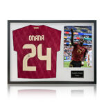 Amadou Onana Signed Framed Belgium Football Shirt including 1 Photo, with White Mount