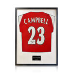 Sol Campbell Signed Framed Arsenal Football Shirt with White Mount