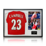 Sol Campbell Signed Framed Arsenal Football Shirt including 1 Photo, with White Mount