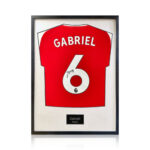 Gabriel Signed Framed Arsenal Football Shirt including 1 Photo, with White Mount - Image 4