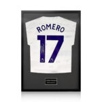 Christian Romero Signed Framed Spurs Football Shirt with White Mount - Image 2