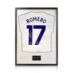 Christian Romero Signed Framed Spurs Football Shirt with White Mount - Image 3