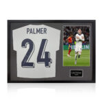 Cole Palmer Signed Framed England Football Shirt including 1 Photo, with White Mount - Image 2
