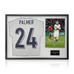 Cole Palmer Signed Framed England Football Shirt including 1 Photo, with White Mount - Image 9