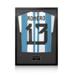 Christian Romero Signed Framed Argentina Football Shirt with White Mount - Image 2