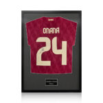 Amadou Onana Signed Framed Belgium Football Shirt with White Mount - Image 2