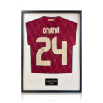 Amadou Onana Signed Framed Belgium Football Shirt with White Mount - Image 3