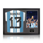 Christian Romero Signed Framed Argentina Football Shirt including 1 Photo, with White Mount - Image 5