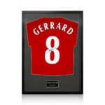 Steven Gerrard Signed Framed Liverpool Football Shirt with White Mount - Image 2