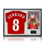 Steven Gerrard Signed Framed Liverpoool Football Shirt including 1 Photo, with White Mount - Image 4
