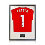 Mikel Arteta Signed Framed Arsenal Football Shirt with White Mount - Image 3