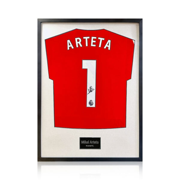 Mikel Arteta Signed Framed Arsenal Football Shirt with White Mount