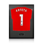 Mikel Arteta Signed Framed Arsenal Football Shirt with White Mount - Image 5