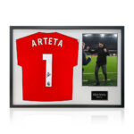 Mikel Arteta Signed Framed Arsenal Shirt including 1 Photo, with White Mount - Image 4