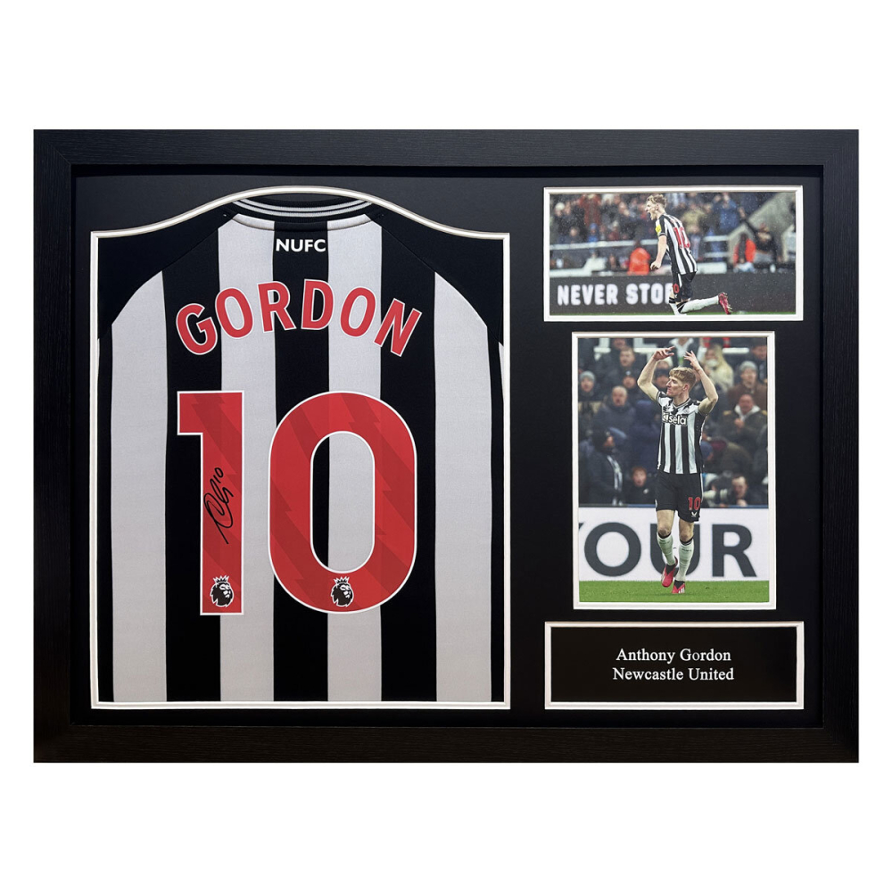 Anthony Gordon Signed Framed Newcastle United Football Shirt